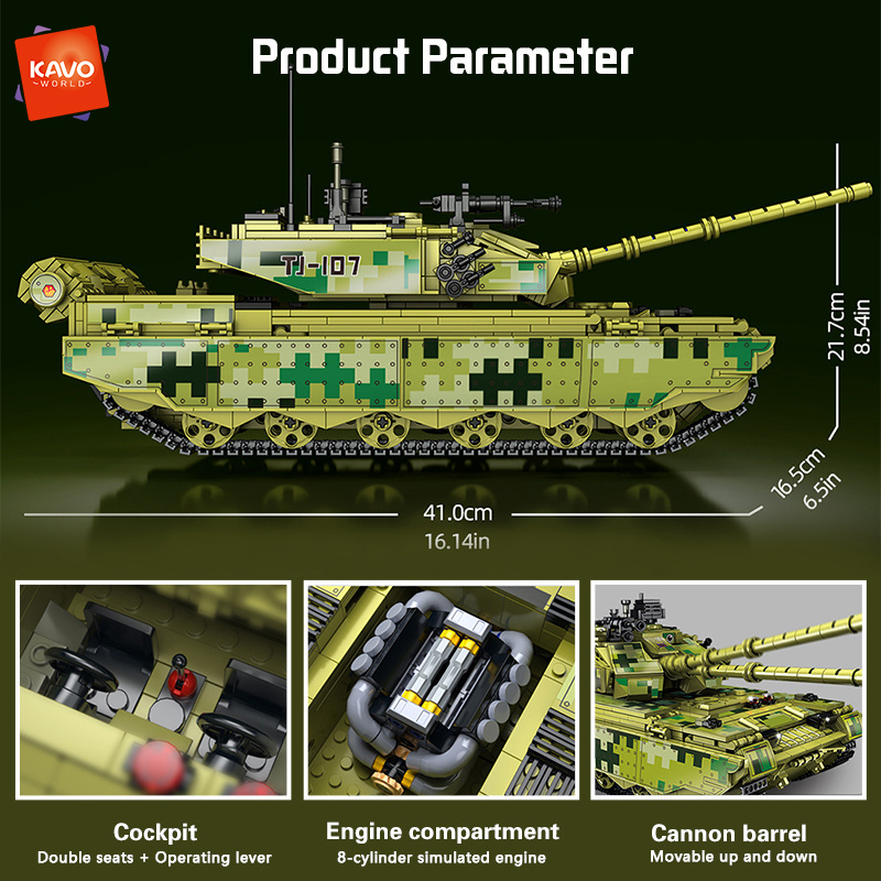 KAVOWORLD 2042pcs Simulated Ma - đánh giá và giá Lego Compatible Military Tank